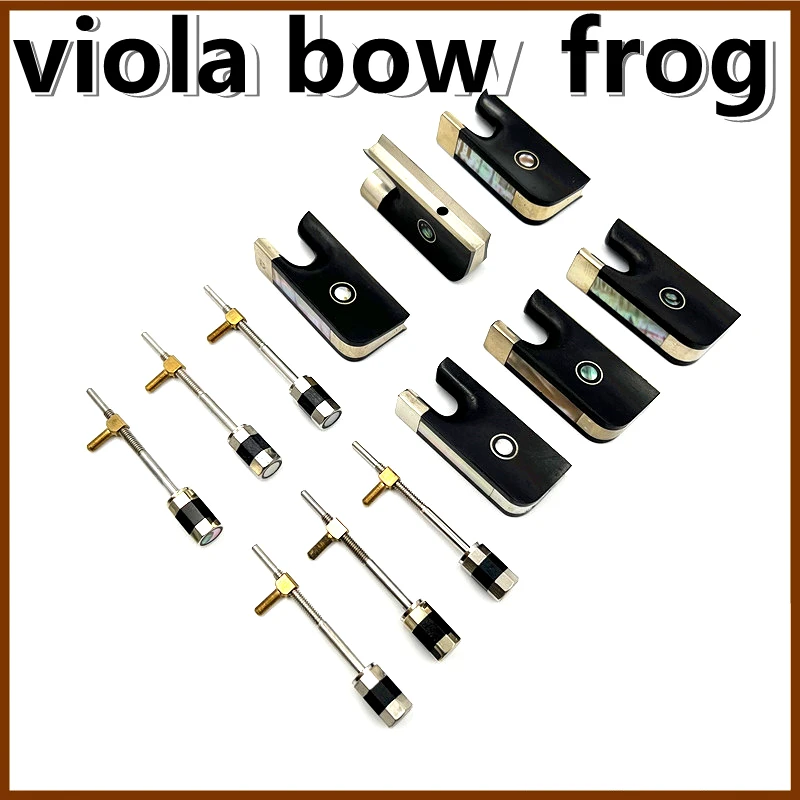 Viola Bow Ebony Frog+Copper Screw Button Abalone Shell Violin Parts Accessories Stringed Instruments