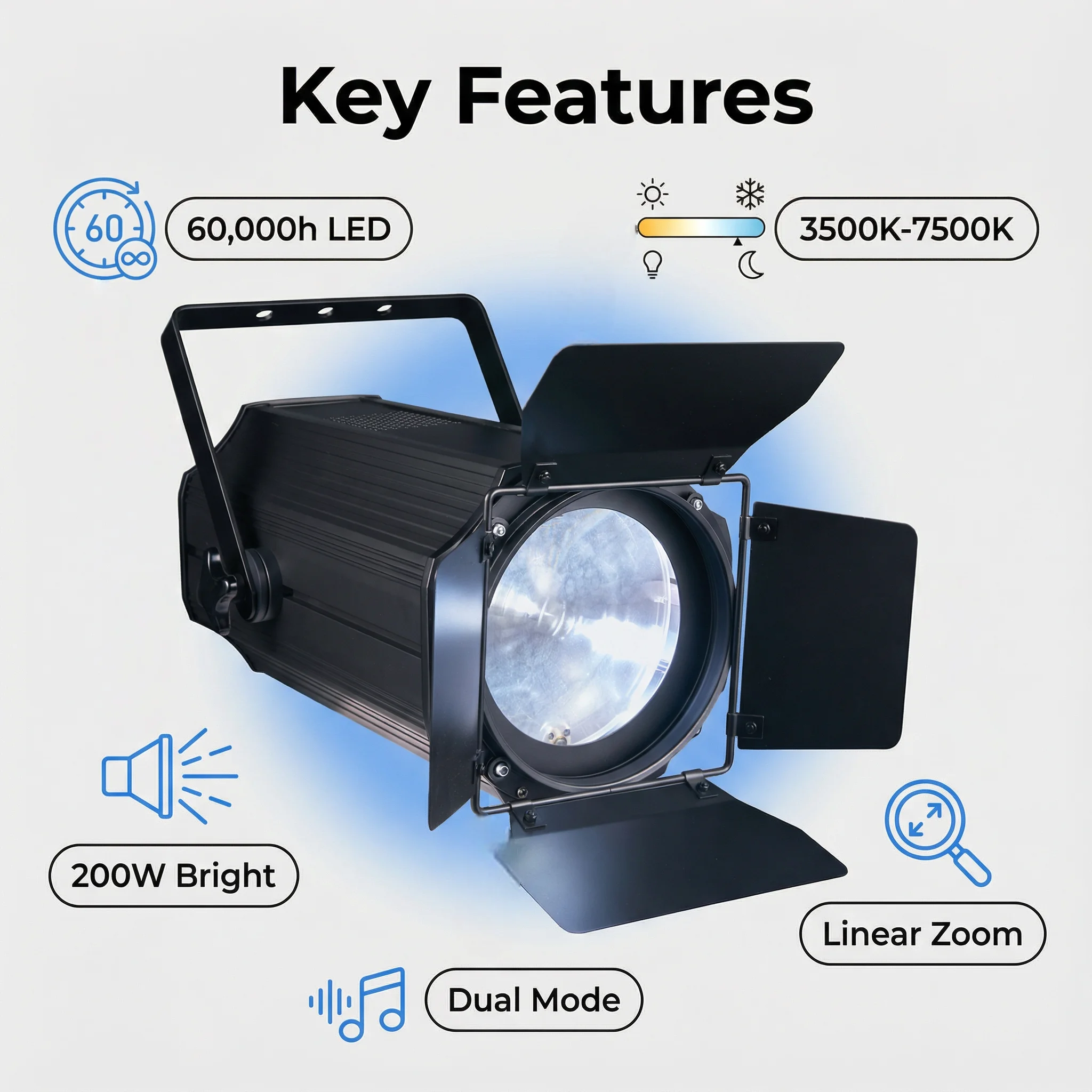 300W COB 2in1 Zoom Warm White/Cold Cool White Illuminated Indoor LED Par Stage Bar Wedding Chapel DJ DMXLight