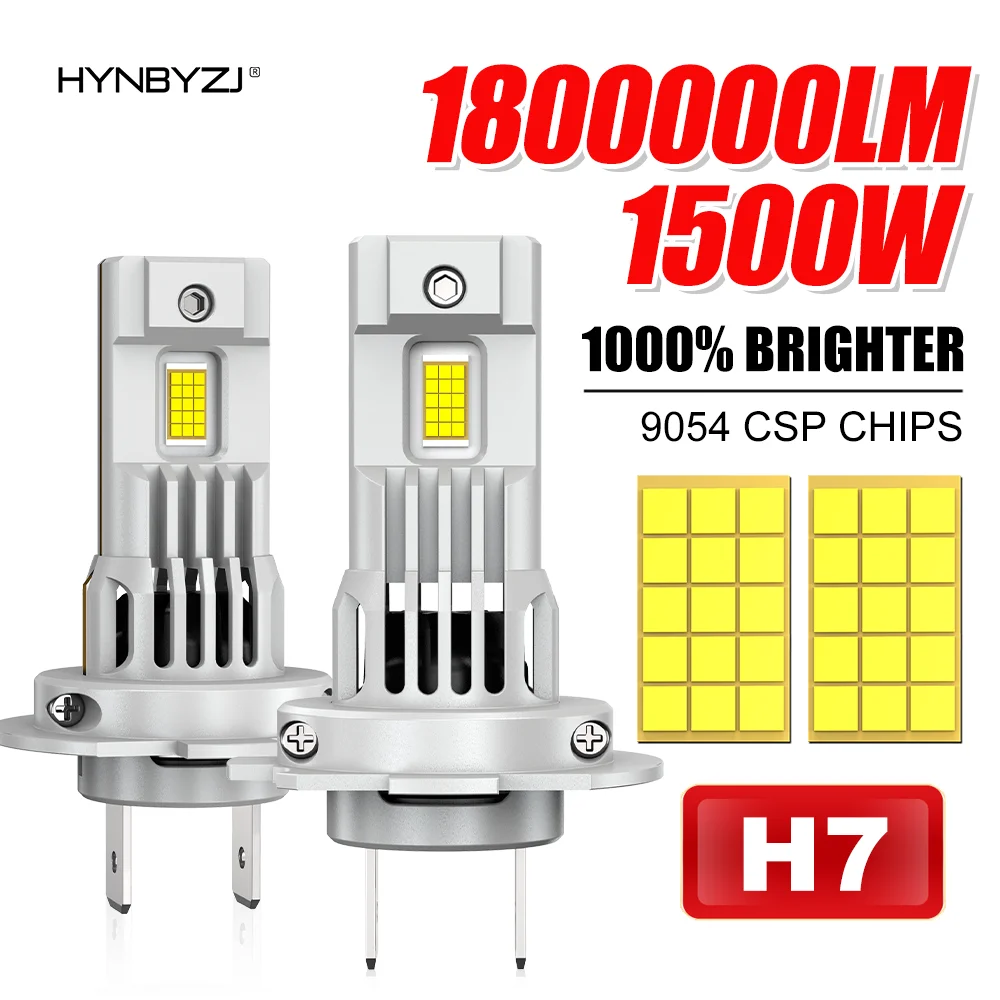 

H7 LED Bulb H4 Headlight for Car CANBUS 1500W High Power Auto Lights 6500K Mini Wireless Turbo Fan Automobile LED Headlamp 12V