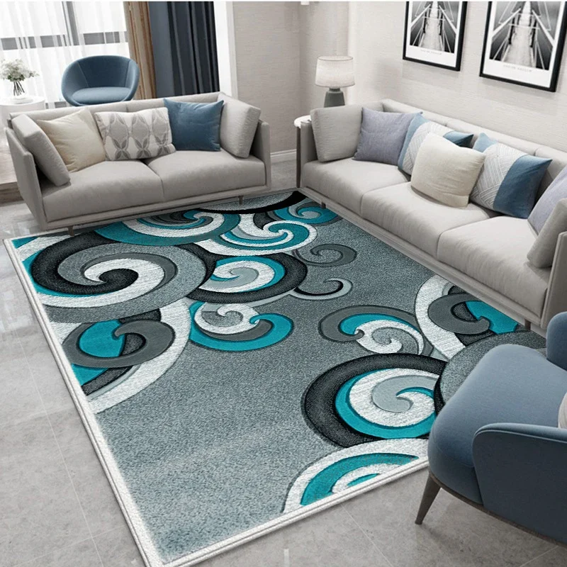 

JY01Modern Wavy Circle Design Area Carpet Can Be Cleaned for Bedroom Carpets Soft Carpet for Living Room Entrance Dining Room）@1