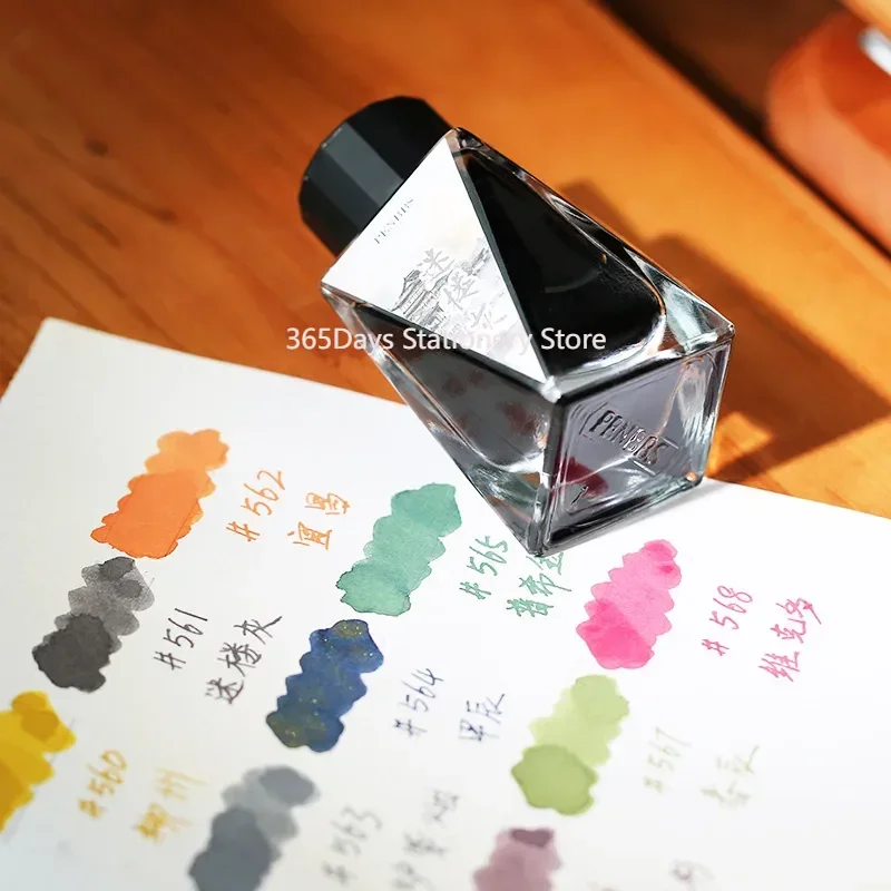 PENBBS 30ML 9 Colors Color Ink Pen Color Ink Writing Non-carbon Dye Ink Non-blocking Pen Dipping Pen Painting Multi-purpose