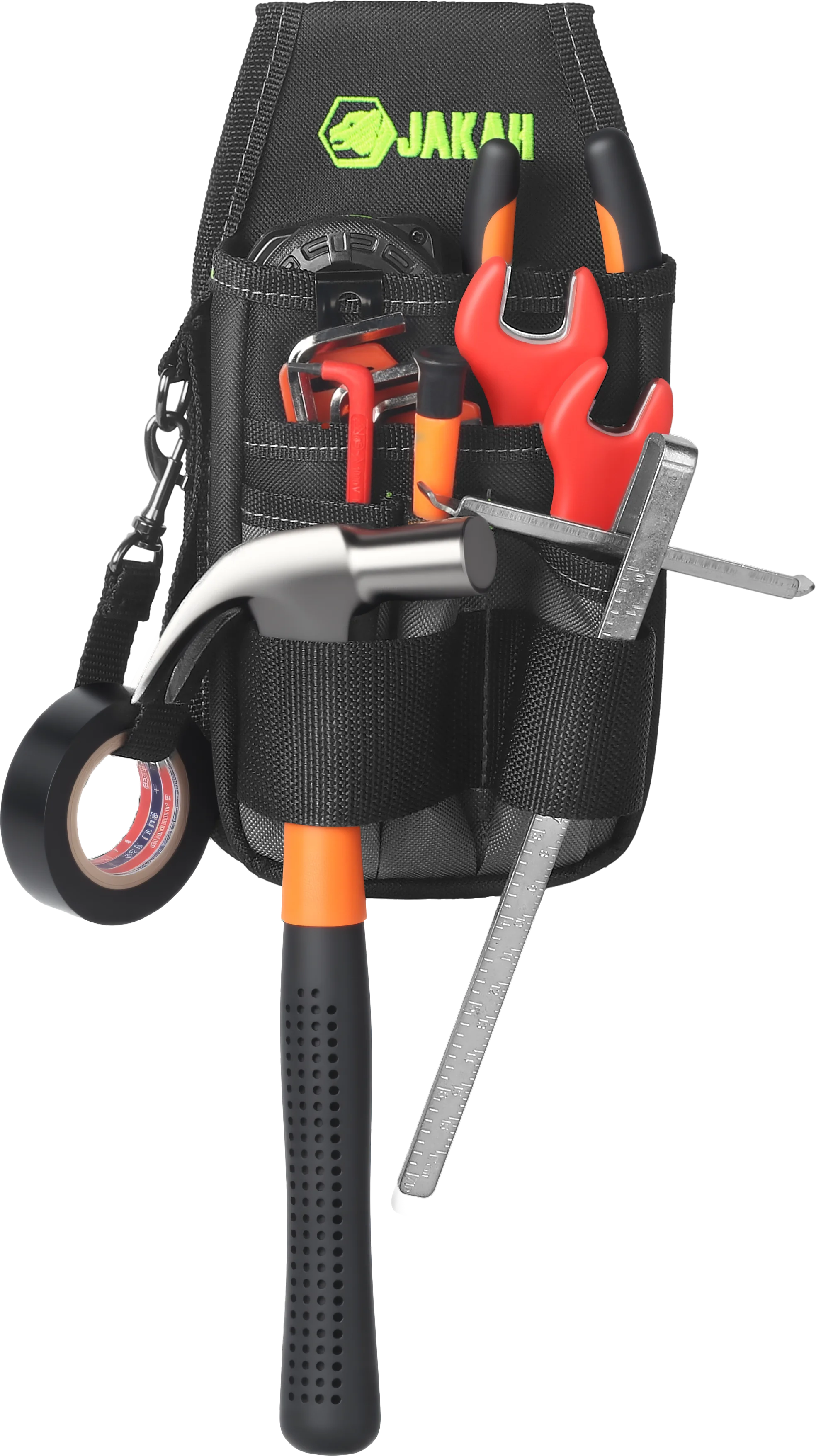 Mini-Werkzeugtasche aus ballistischem Nylon mit mehreren Taschen für Elektriker, professioneller Werkzeugkasten für effiziente Organisation, Schwarz – Detail 11