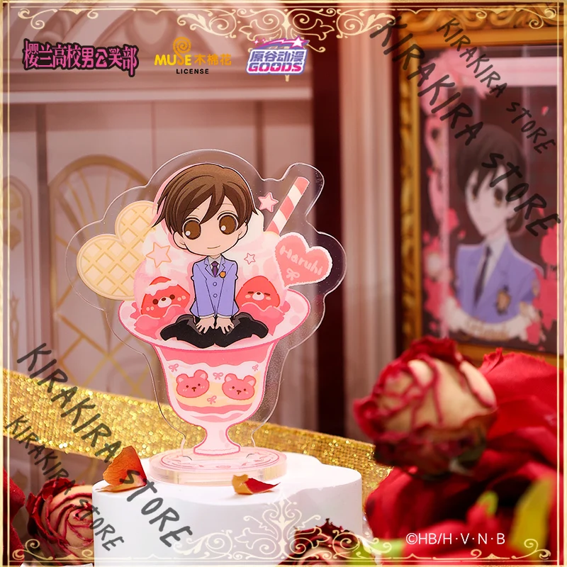 Club de presentador de la escuela secundaria Ouran 	 Suou Tamaki Ootori Kyouya Cosplay placa de pie adornos oficiales soporte acrílico genuino decoración de letrero