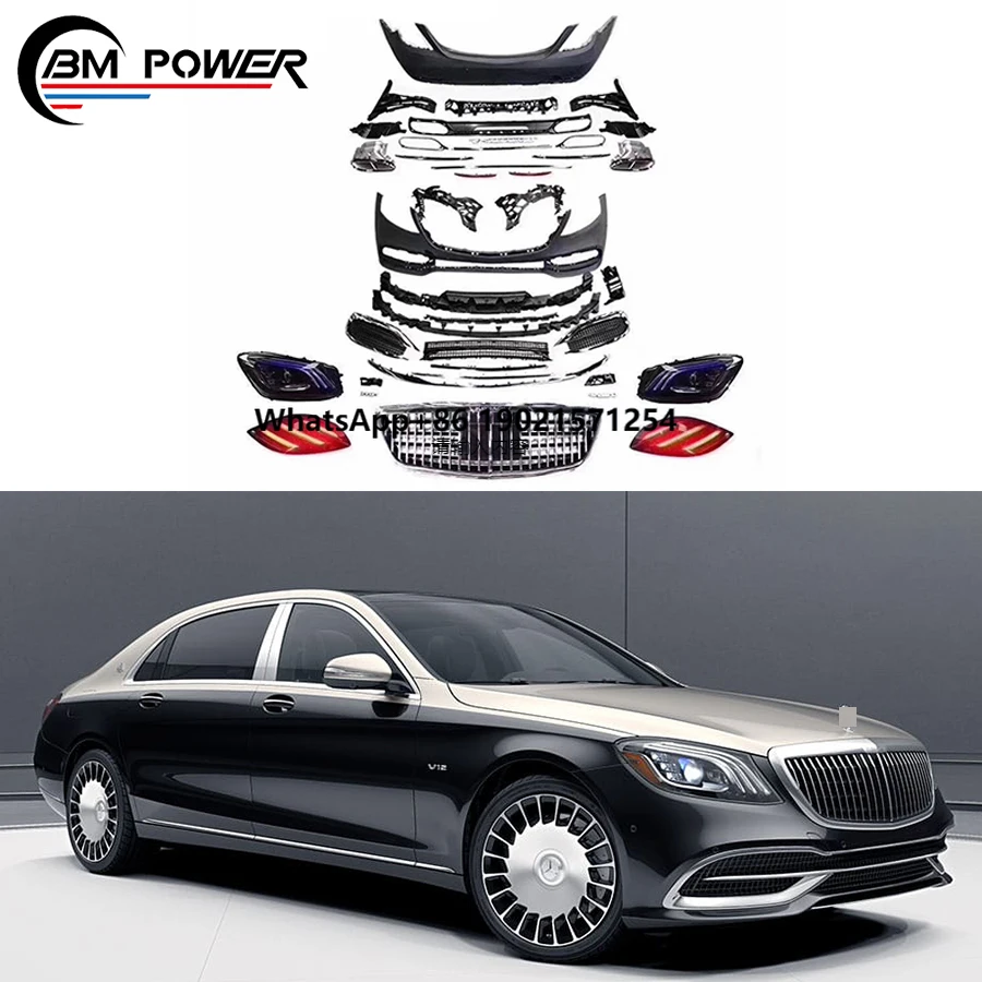 2014-2020 год S Class W222 S680 May Style Body Kit с деталями заднего фонаря, бампер Grillle, подтяжка лица, обновление автозапчастей 2014-2020 год S Class W222 S680 May Style Body Kit с деталями заднего фонаря, бампер Grillle, подтяжка лица, обновление автозапчастей