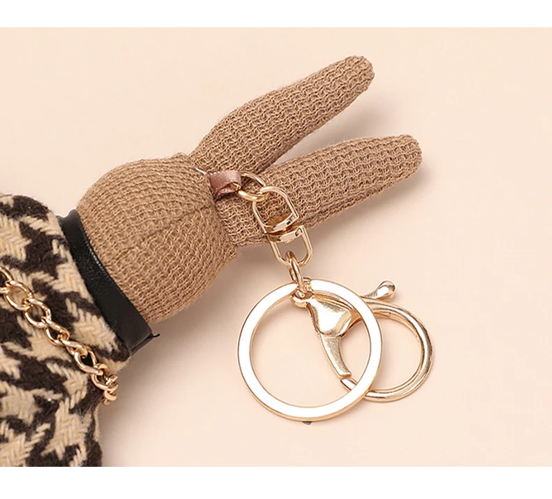 FOXER Creative Lady Rabbit Keychain Cute Metal Bag Pendant as Gift