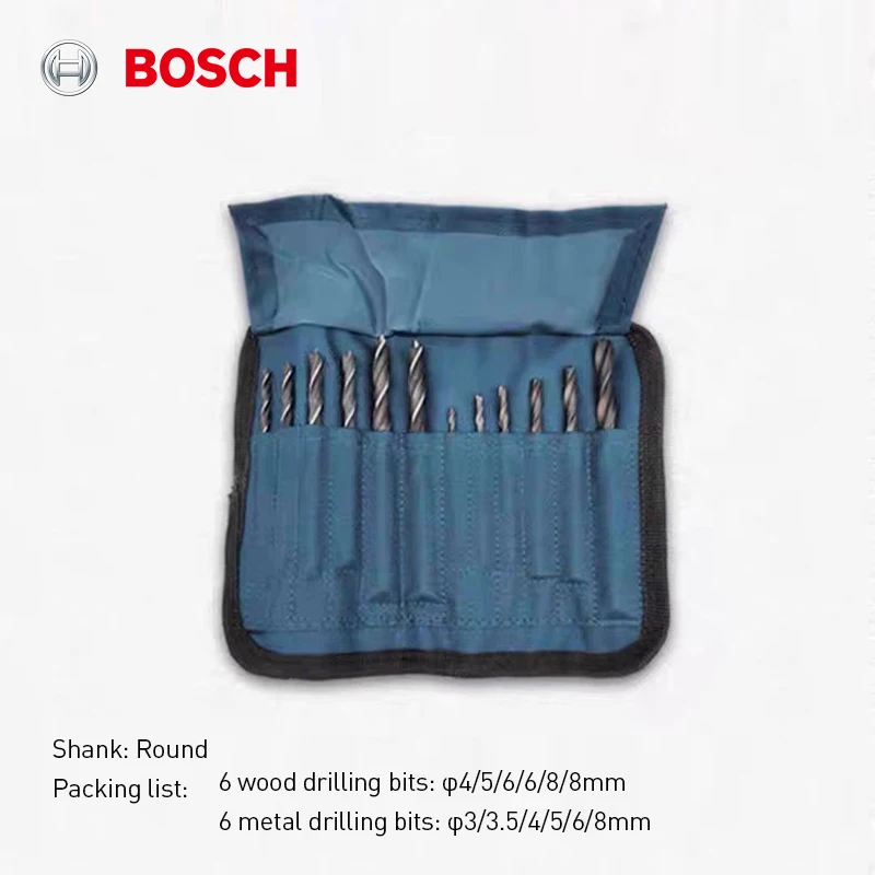 

Bosch Drill Bit Set, 12-Piece Hss Twist Drill Bits for Wood and Metal