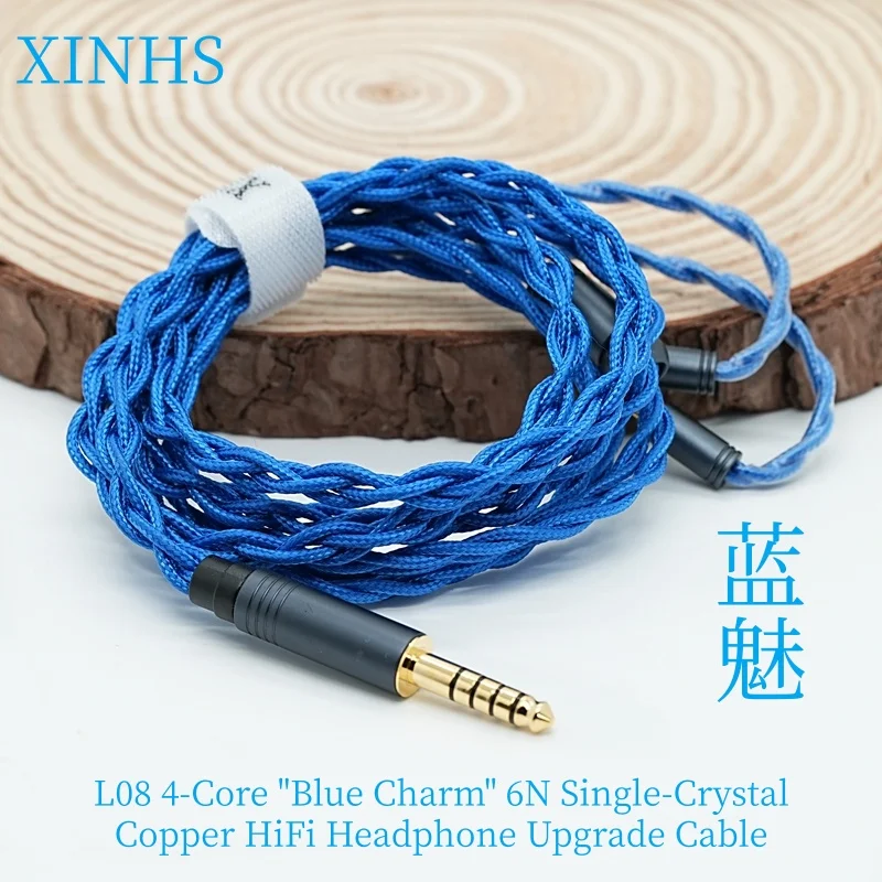 

XINHS L08 4-Core "Blue Charm" 6N Single-Crystal Copper HiFi Headphone Upgrade Cable with Double-Layer Shielding for High Fidelit