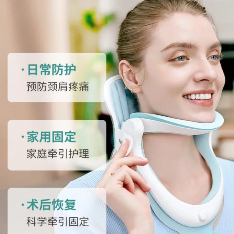 Image 5: Collier cervical personnalisable, fixation du cou, traction, type gonflable, portable, extensible, confortable et pour la colonne vertébrale