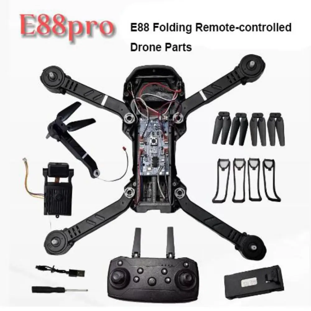 Nuevas piezas de Dron plegables universales con control remoto, 7 estilos, estante de placa de carcasa inferior de cámara única negra E88/E88pro