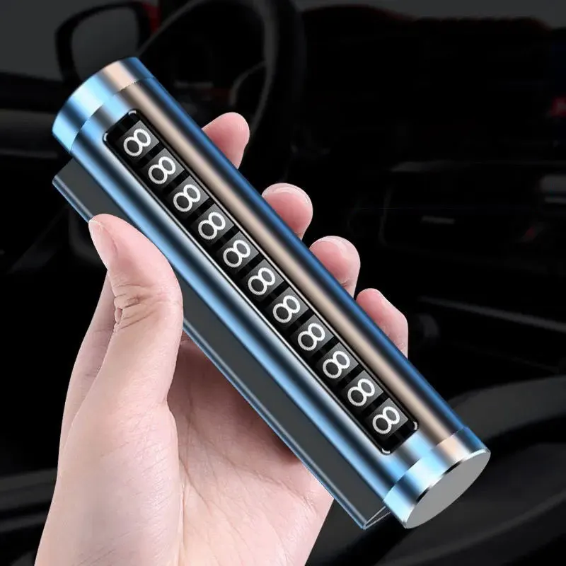 Number Plate Aluminum Stickers Park Metal Car Temporary Parking Card Universal Rotate Phone Stop in Car-styling Auto Accessories