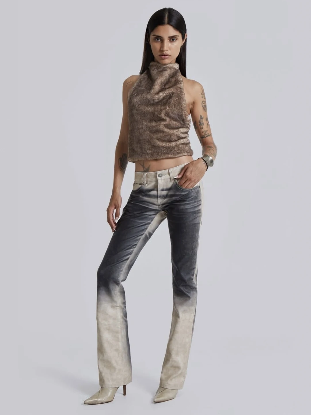 Sexy Bal colgante Ne chaleco de piel sintética Millennium Spicy Girl Bule Belly Strap Top AiVii marca piel entera corte recto o...