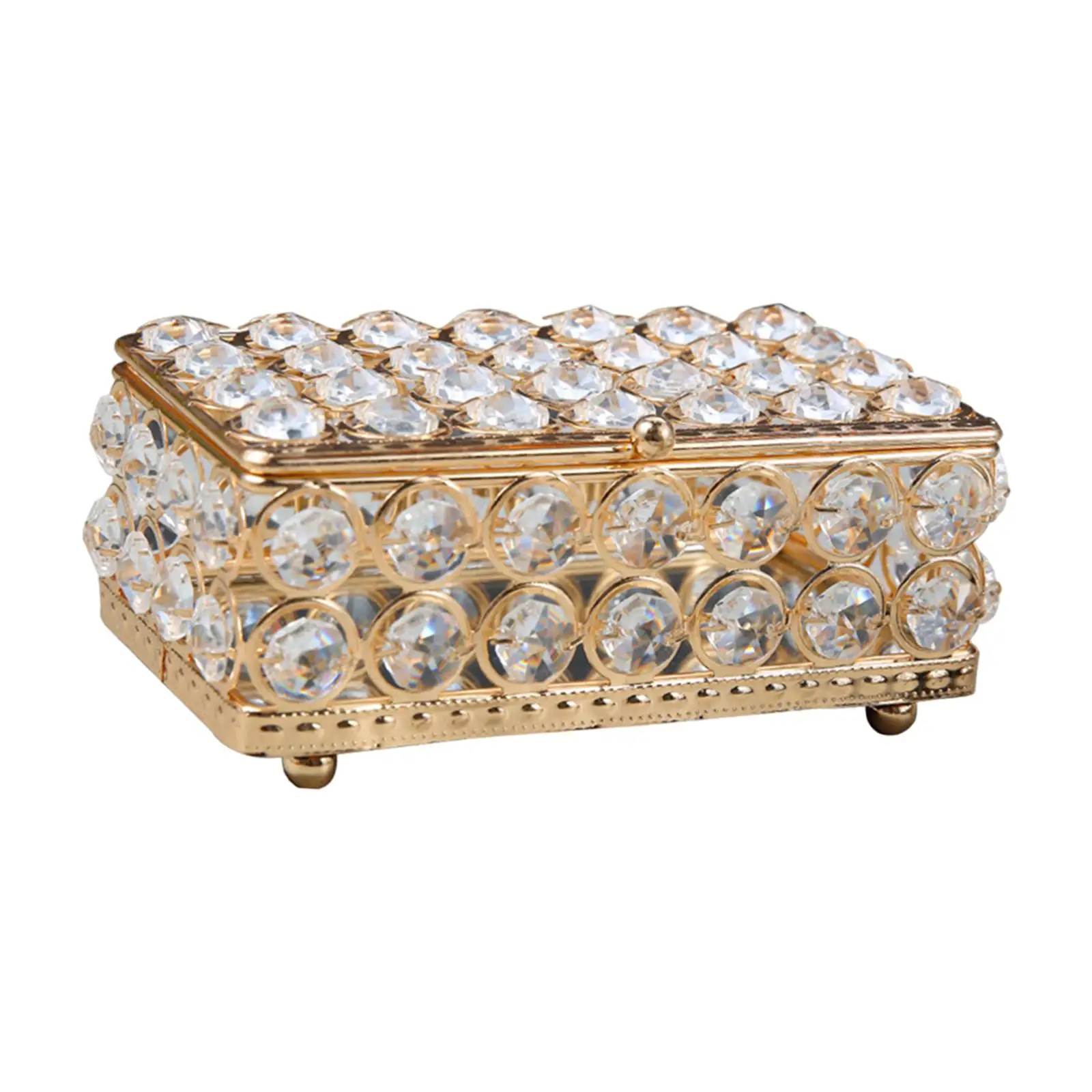 Jewelry Box Rings Case Home Decor Accent Wonderful Rectangular with Cover for Headwear Hairpin Bracelets Earrings Bangles