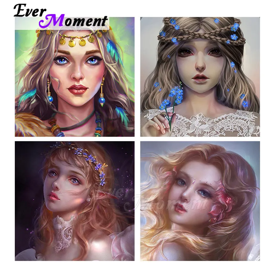 

Алмазная картина Ever Moment, красивые девушки, 5D экзотическая фея, ремесленное украшение для кровати, сделай сам, художественные коллекции, вышивка крестиком ASF2320
