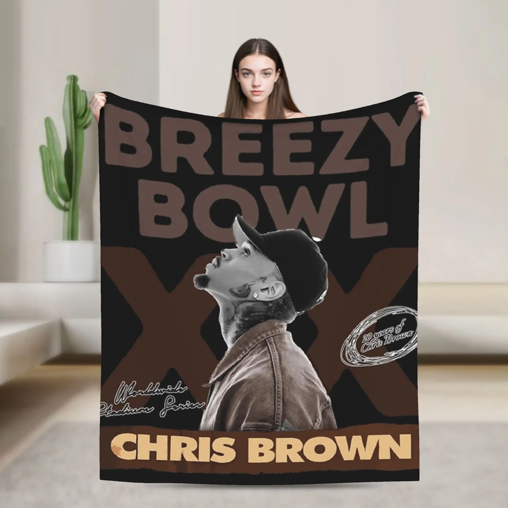Warm Soft BlanketsKids Adult Travel Rapper Chris Browns   Throw Blanket  Flannel Bedspread Sofa Bed Comfortable Sofa Bed Cover