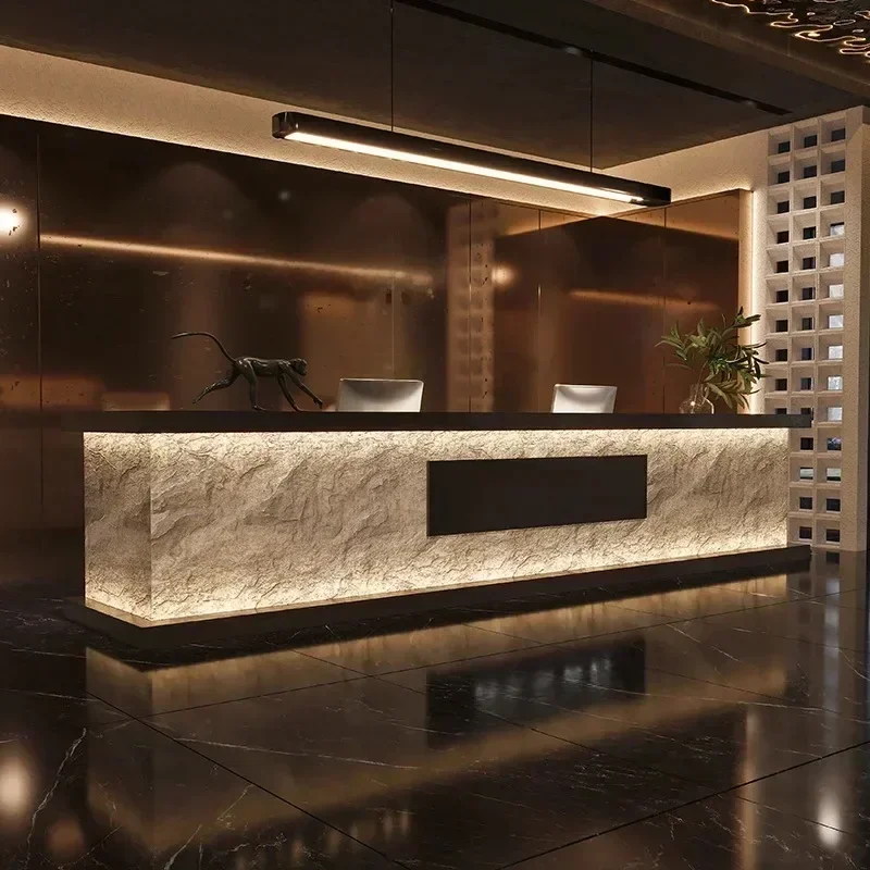 

Beauty Institute Reception Desks Restaurant Workbench Front Desk Reception Counter Customize Modern Schreibtisch Furniture