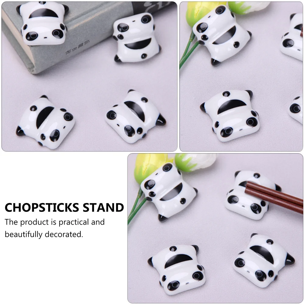 

6Pcs Panda Ceramic Chopsticks Rest Stand Holder Adorable Chopstick Rack Decorative for Home Restaurant Banquet
