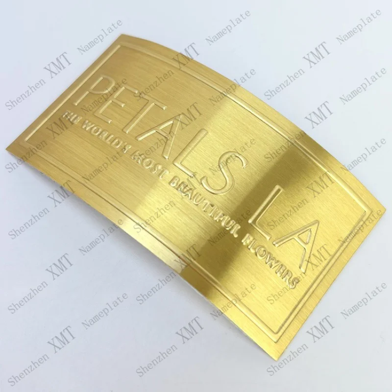 Custom high quality golden custom logo strong adhesive aluminum stickers