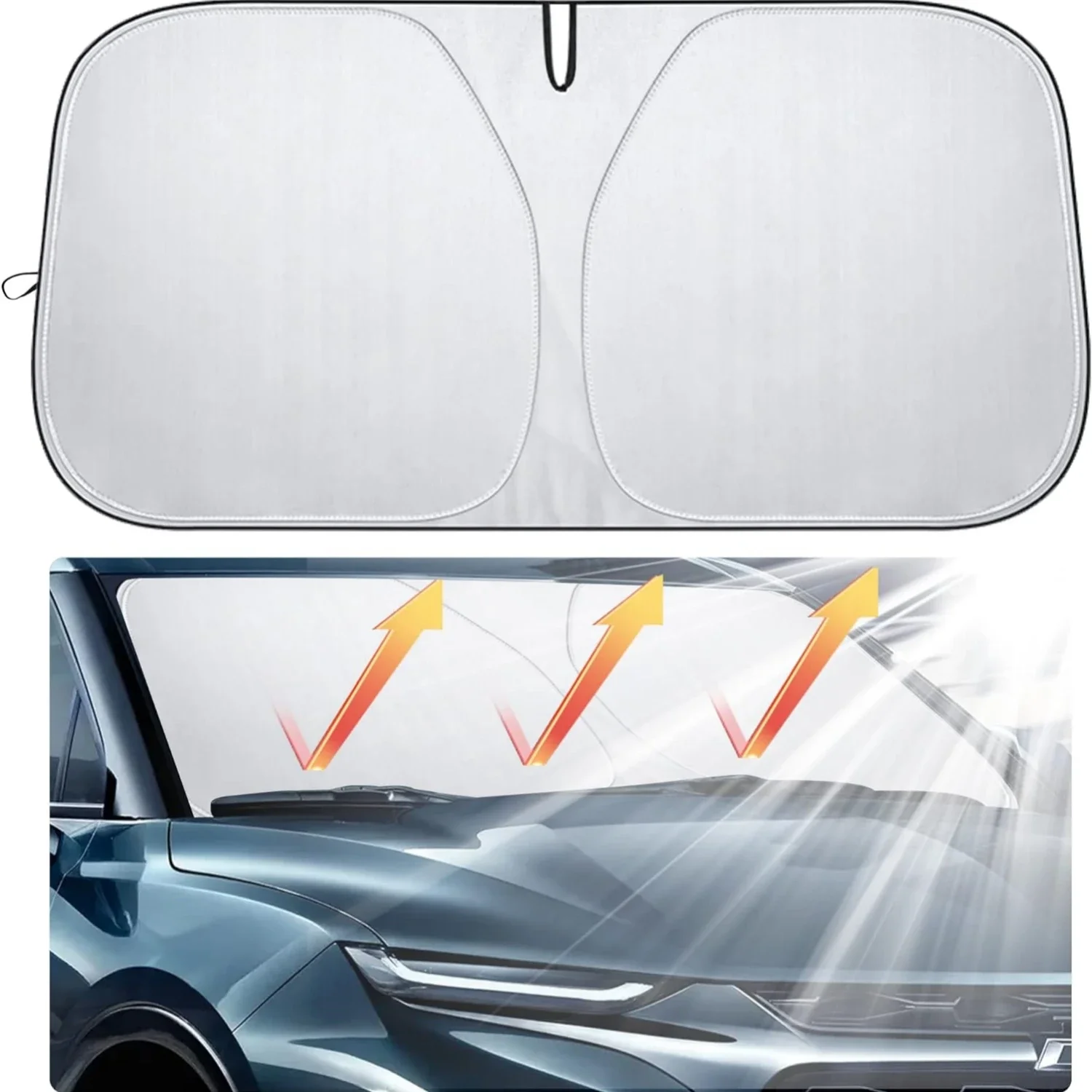 Car Sunshade Umbrella Parasol Cars Front Windshield with 360°Rotation Bendable Handle Sunshade Summer Outdoor Protection