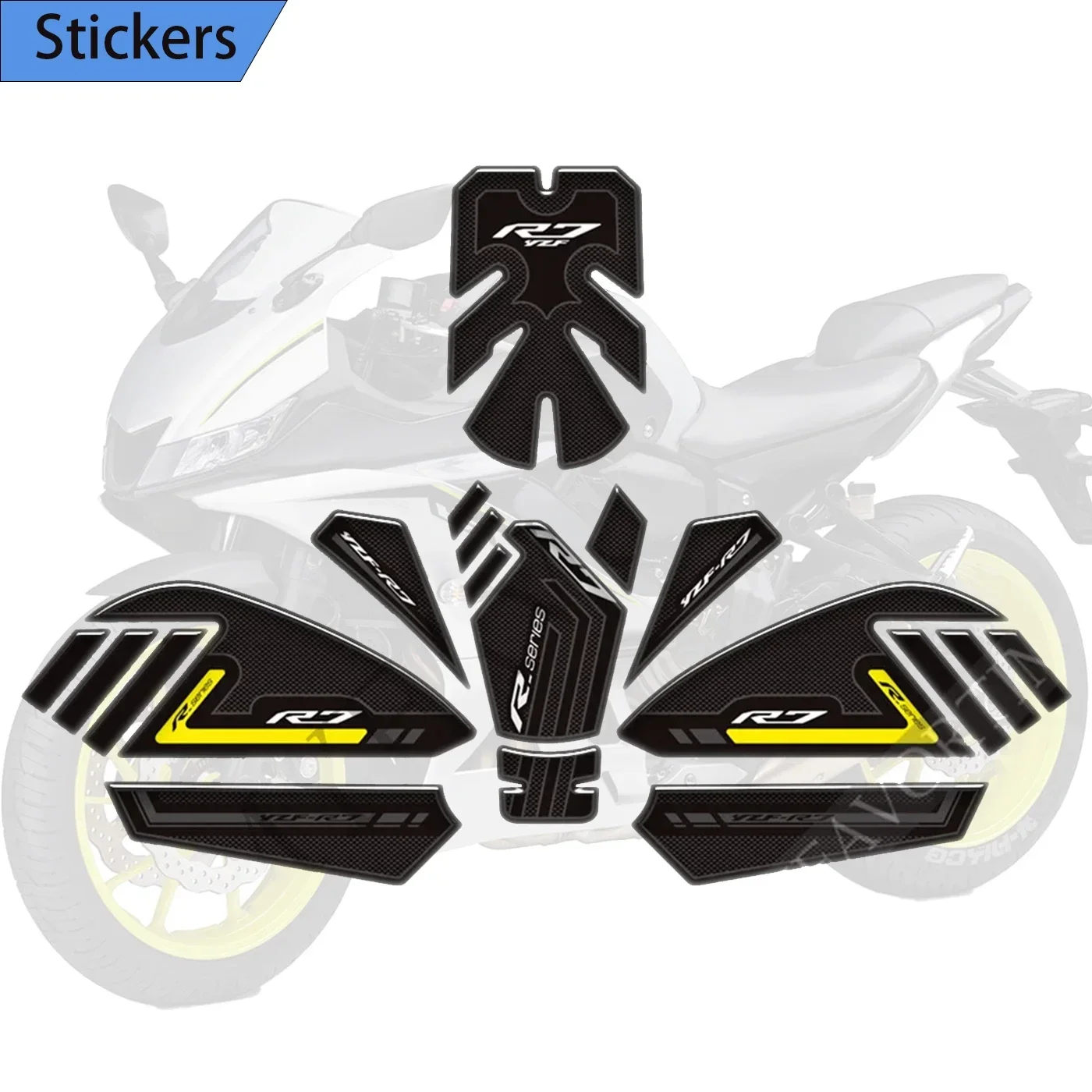 

YZF-R7 YZF R7 YZFR7 HP For YAMAHA 2022 Motorcycle Protector Decals stickers adhesive Gas Fuel Oil Kit Knee Tank Grips Pad