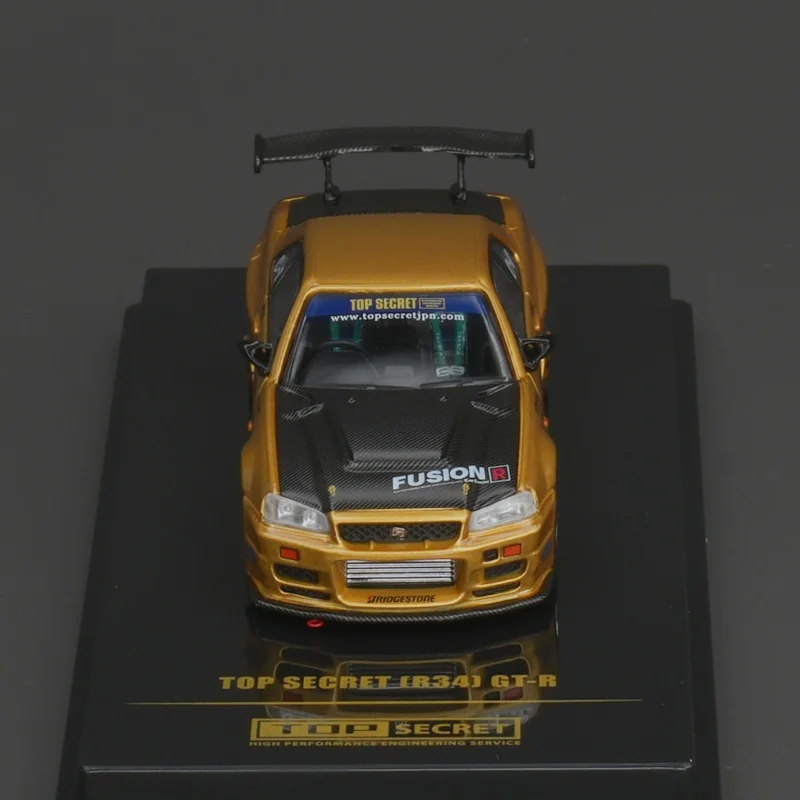 

INNO IN STOCK 1:64 TOP SECRET Nissan Skyline R34 GTR Gold Diecast Diorama Car Model Collection Miniature Toys