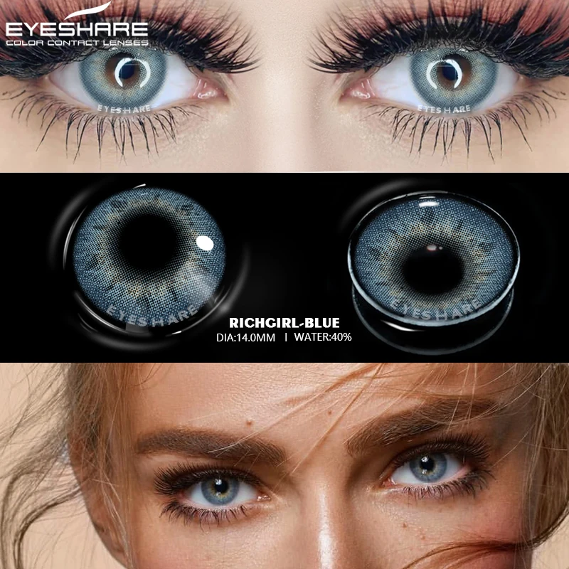 EYESHARE 1 Pair Colored Contact Lenses Natural Look Fast Delivery Brown Eye Lenses Gray Contact Green Eye Lenses Blue Lenses