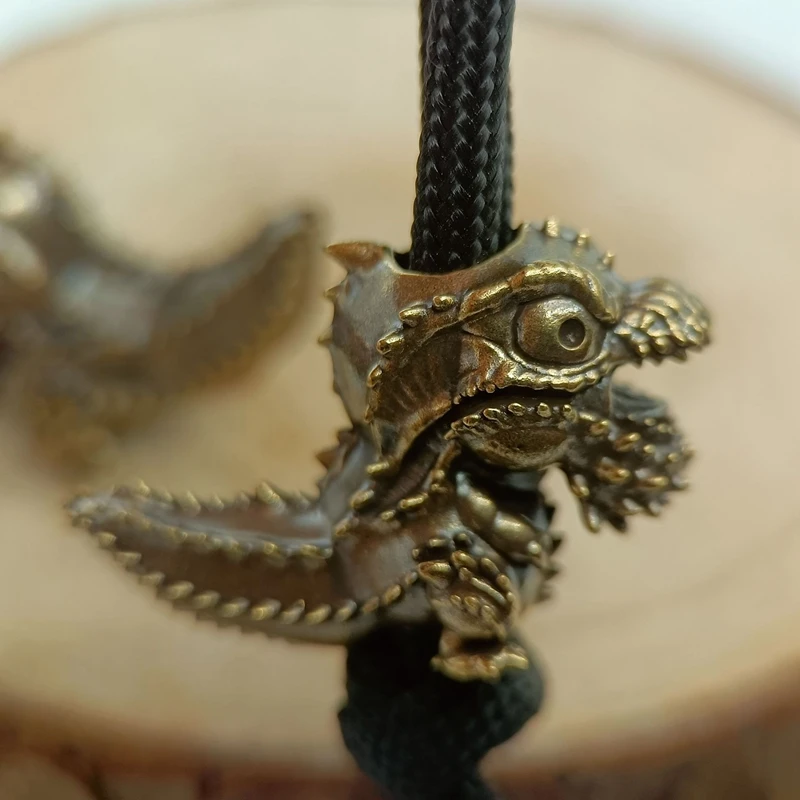 Cute Dinosaur Brass Knife Beads EDC Outdoor Paracord Handmade DIY Bracelets Accessories Umbrella Rope Woven Lanyard Pendants ﻿ ﻿