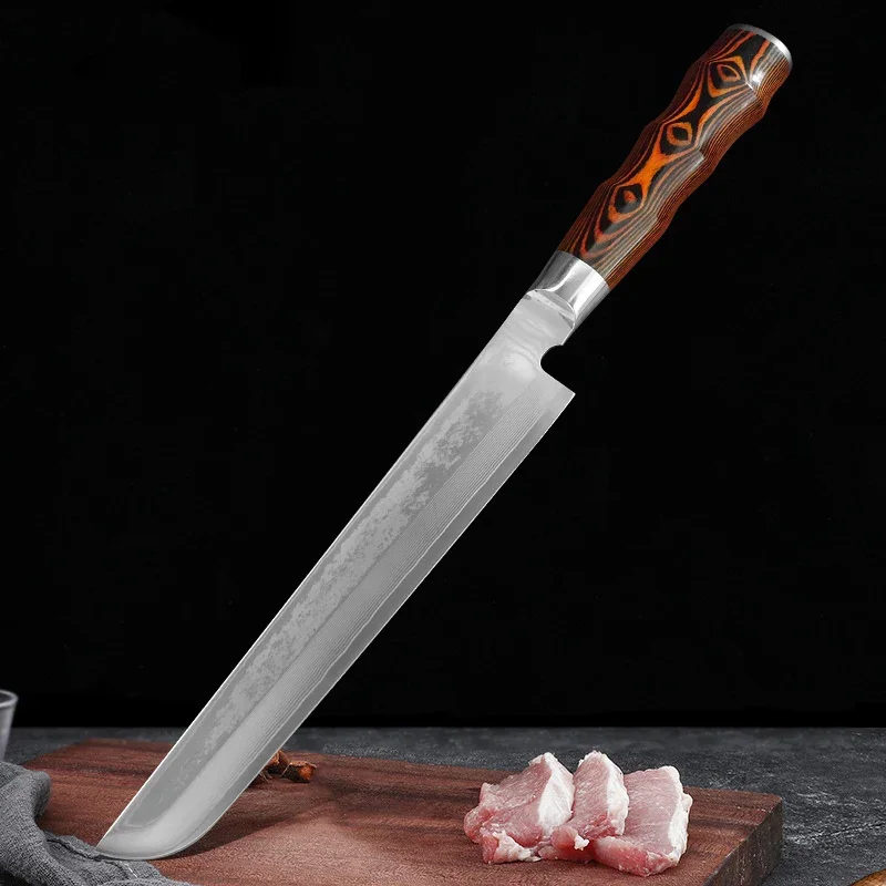 Damascus Steel Chef Knife Cleaver Meat Kitchen Knives Wood Handle Japanese Utility Slicing Salmon Sashimi Knife