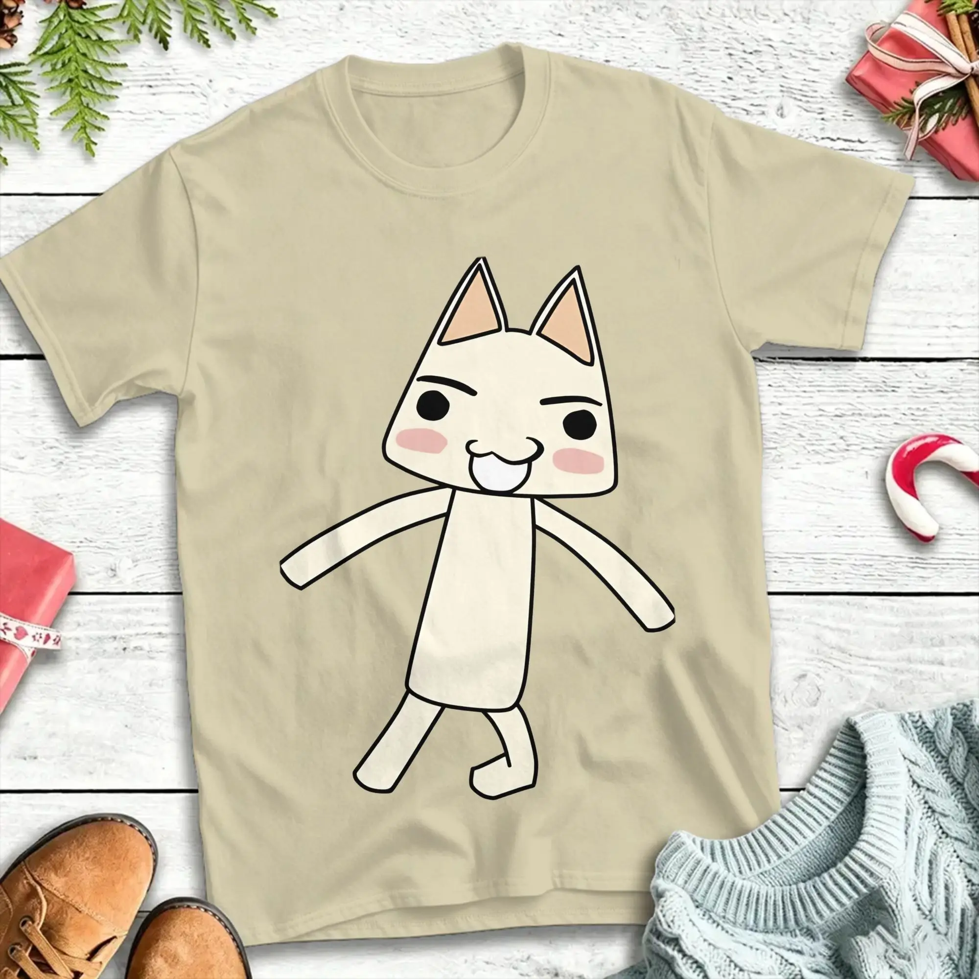 Men Women  Toro Inoue Cat T Shirts Cartoon 100% Cotton Clothes Amazing Short Sleeve Round Collar Tees Gift Idea T-Shirt