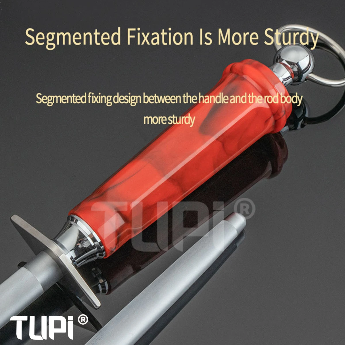 TUPI Honing Rod Professional Chef Knife Sharpening Rod with comfort Handle Premium High Quality Steel Tool for Kitchen Knives