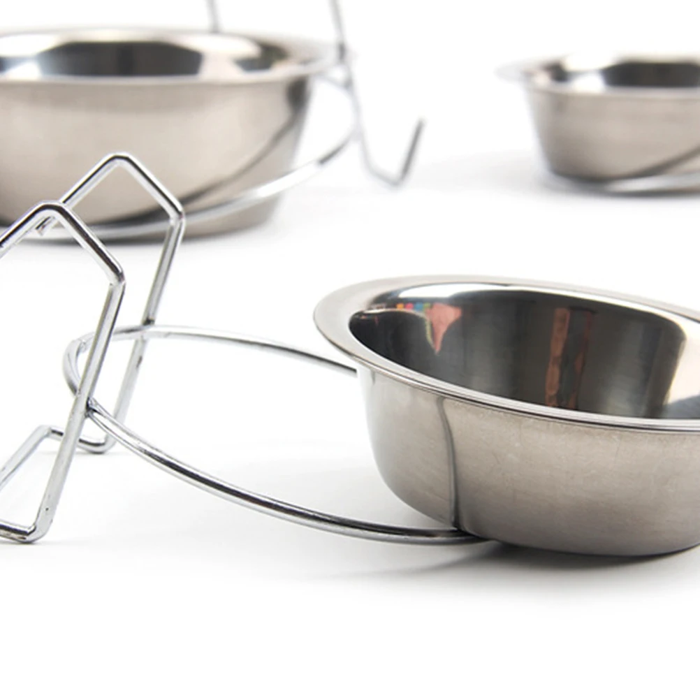 

Hanging Pet Stainless Steel Dog Feeder Dog Feeder Cage Food Water Container Small Size Easy Cleaning Pet Supplies