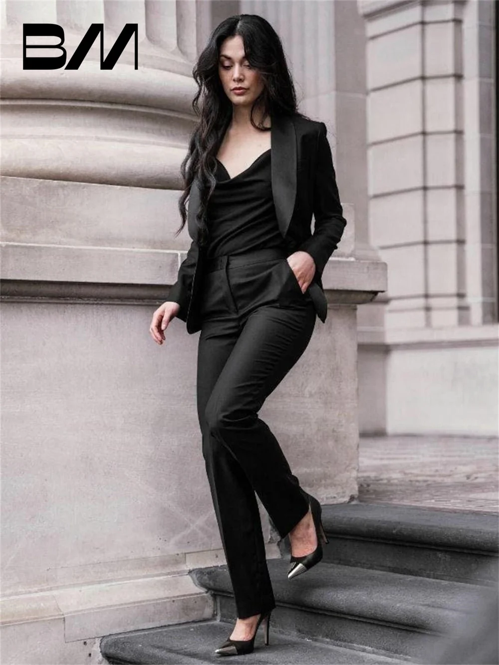 BRLMALL-2-Piece Office Suit for Women, Sexy Office Suits, Pant Suits, Wedding Dress, Spring, Summer, 2024