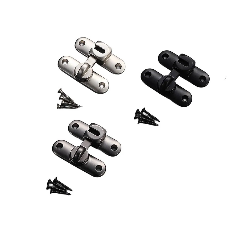For Home Security Zinc Alloy Door Latch Window Slide Bolt Silver 90 Degree Rotary Mechanism Compact Low Profile