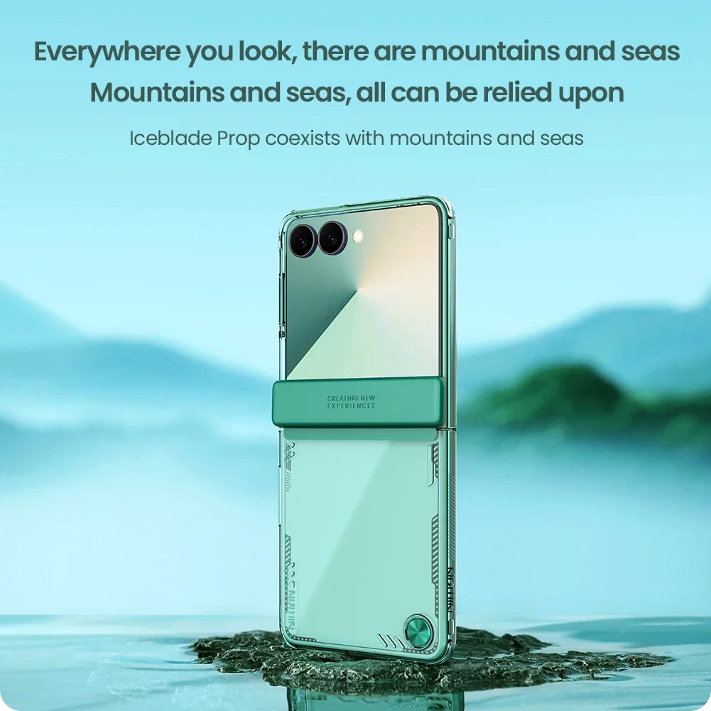 Casing Nillkin untuk Samsung Galaxy Z Flip 7 Iceblade Prop Fold Lens, Pelindung Privasi, Kekerasan PC, Pelindung Ponsel