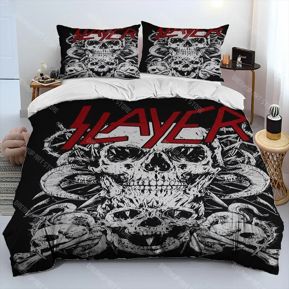 

Комплект постельного белья Slayer Heavy Metal Band Music Comforter, пододеяльник, пододеяльник, наволочка, комплект постельного белья размера Queen King Kids
