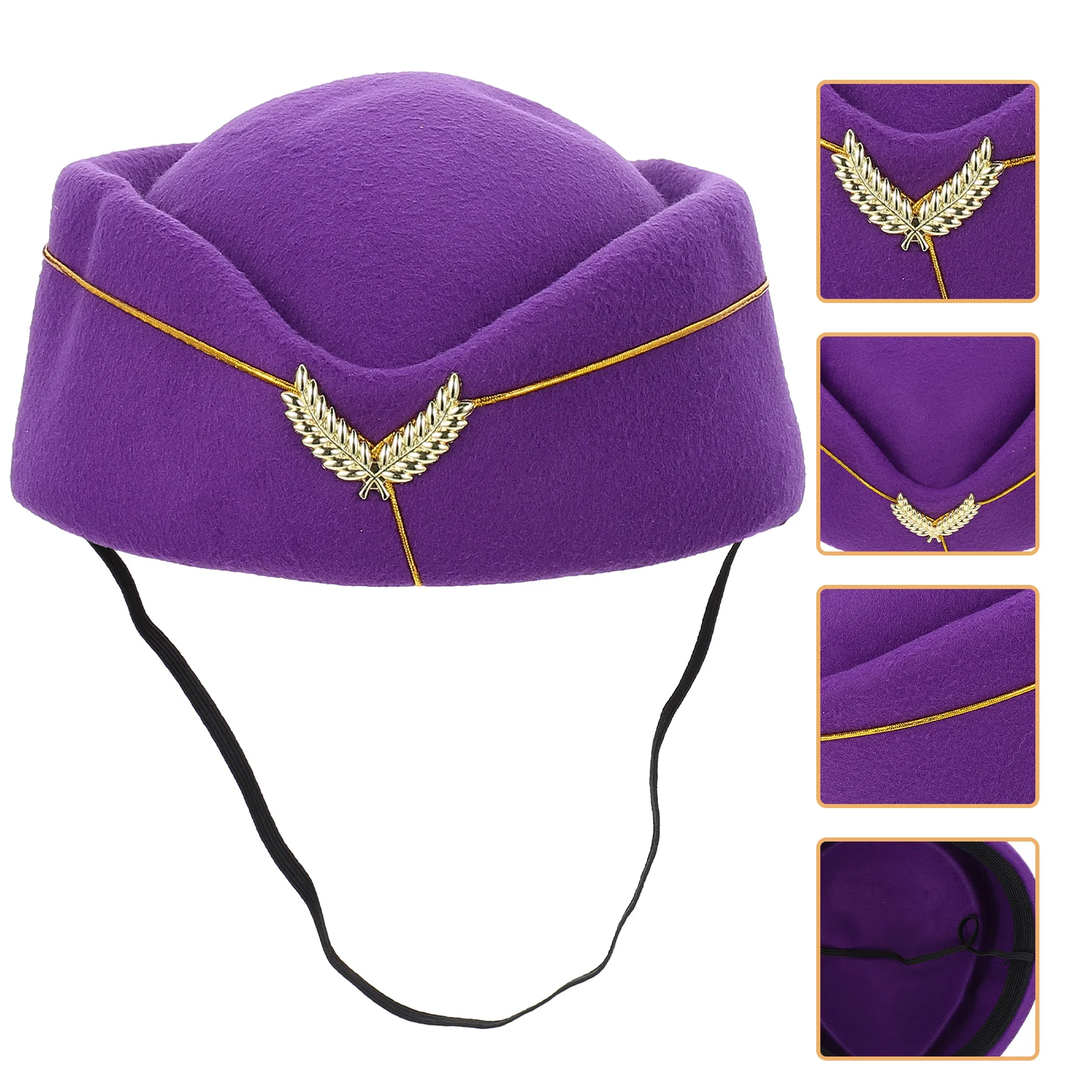 Béret d'hôtesse de l'air pour femme, chapeau noir, accessoires d'hôtesse de l'air, uniforme de cosplay, vêtements de rêve