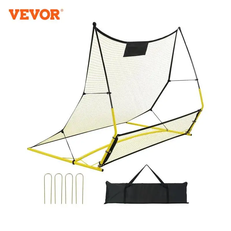 VEVOR Soccer Trainer 2 IN 1 Rebounder Net Iron Soccer Practice Equipment Sports Football Rebounder Wall forTeam Solo Training