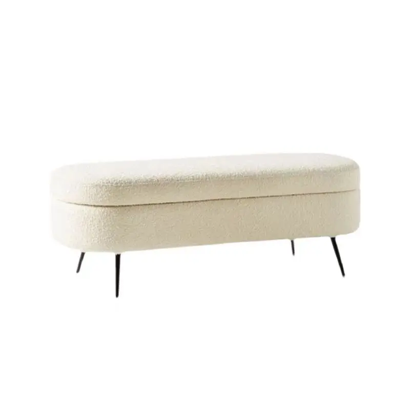 Lamb Fleece Fabric Hallway Ottoman Shoe Changing Stool  Living Room Sofa Stool Nordic Storage Bed Tail Stool Storage Dressing St