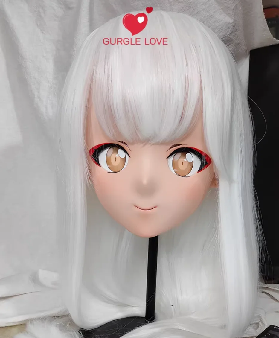 

(GLA04052)Customize Character Resin Half Head Japanese Animego Cosplay Crossdressing Doll Anime Kigurumi Mask With Eyes And Wig