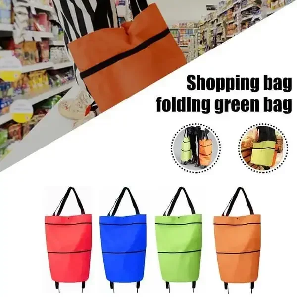 Colorful Shopping Bag For Trolley Foldable Large Capacity Supermarket Shopping Purchase Storage Bag For Shopping Carring Cart