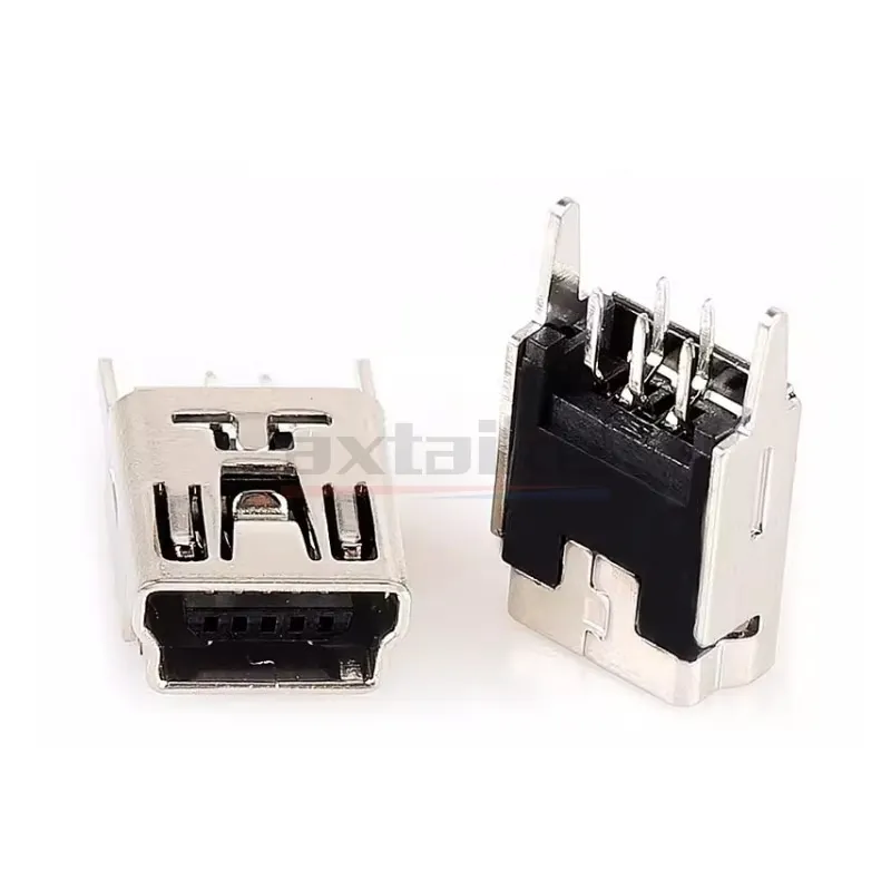 20PCS Mini USB Type B 5Pin Female Socket Right Angle Sinking plate DIP SMD 90 180 Degree Jack Connector Plug-in Data Interface
