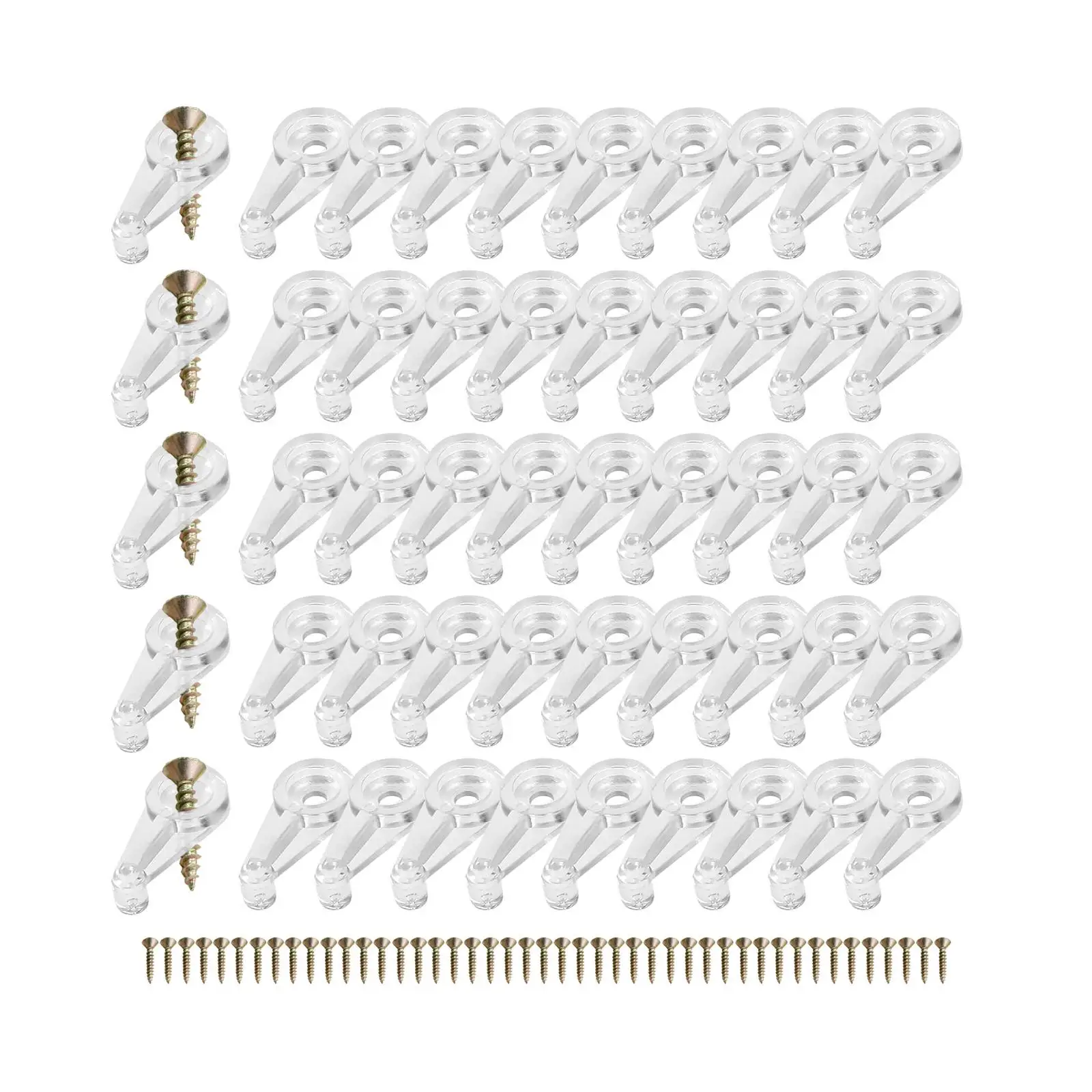 50 Pieces Glass Retainer Clips Mirror Holder Clips Glass Panel Retainer Clips Clear Heavy Duty Glass Cabinet Clips for Screen