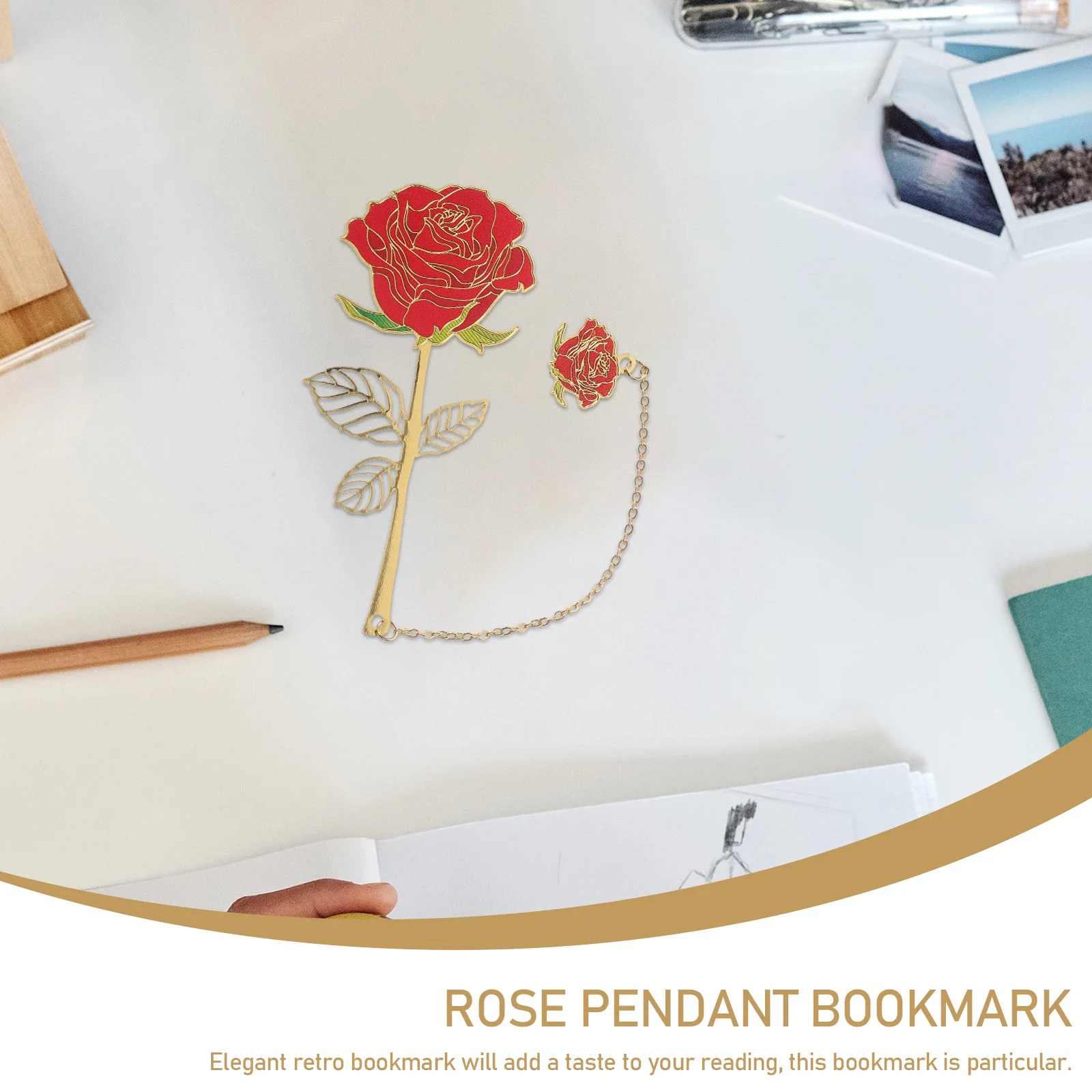 الإشارات المرجعية المعدنية الإبداعية تصميم الورد للنساء الطلاب حساسة رواية القراءة علامة الزخرفية قلادة الرجعية خفيفة الوزن