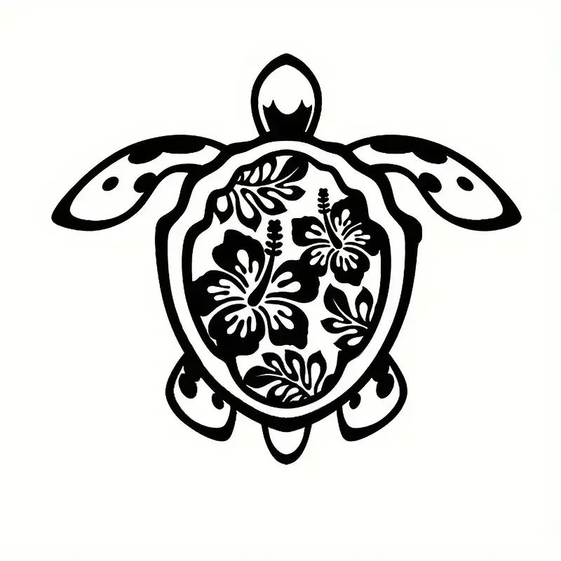 Creative Sea Turtle Car Sticker Vinyl Decals Self-adhesive Black and White Available