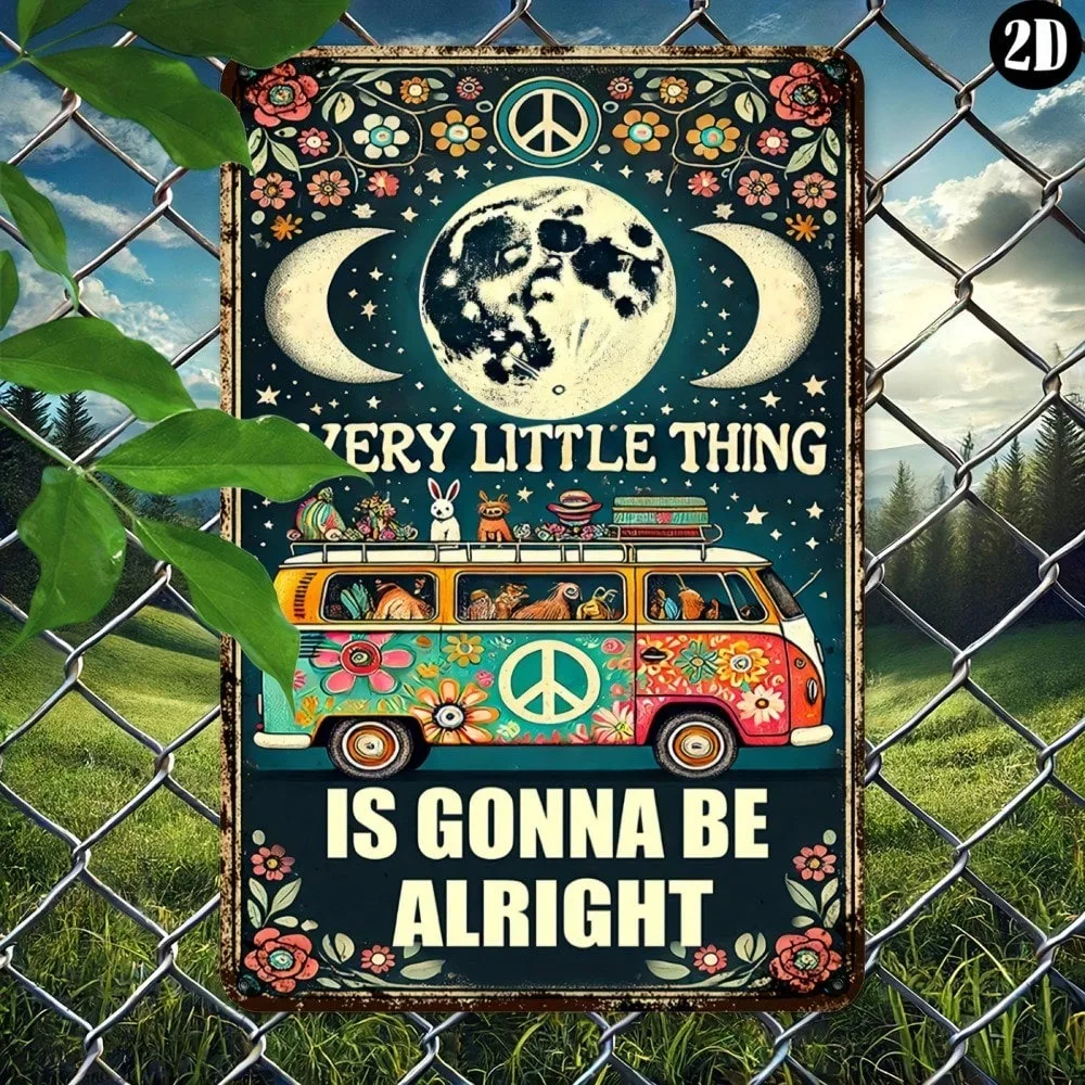 

Hippie Retro Metal Sign Custom Wall Art Decor Vintage Waterproof Gift