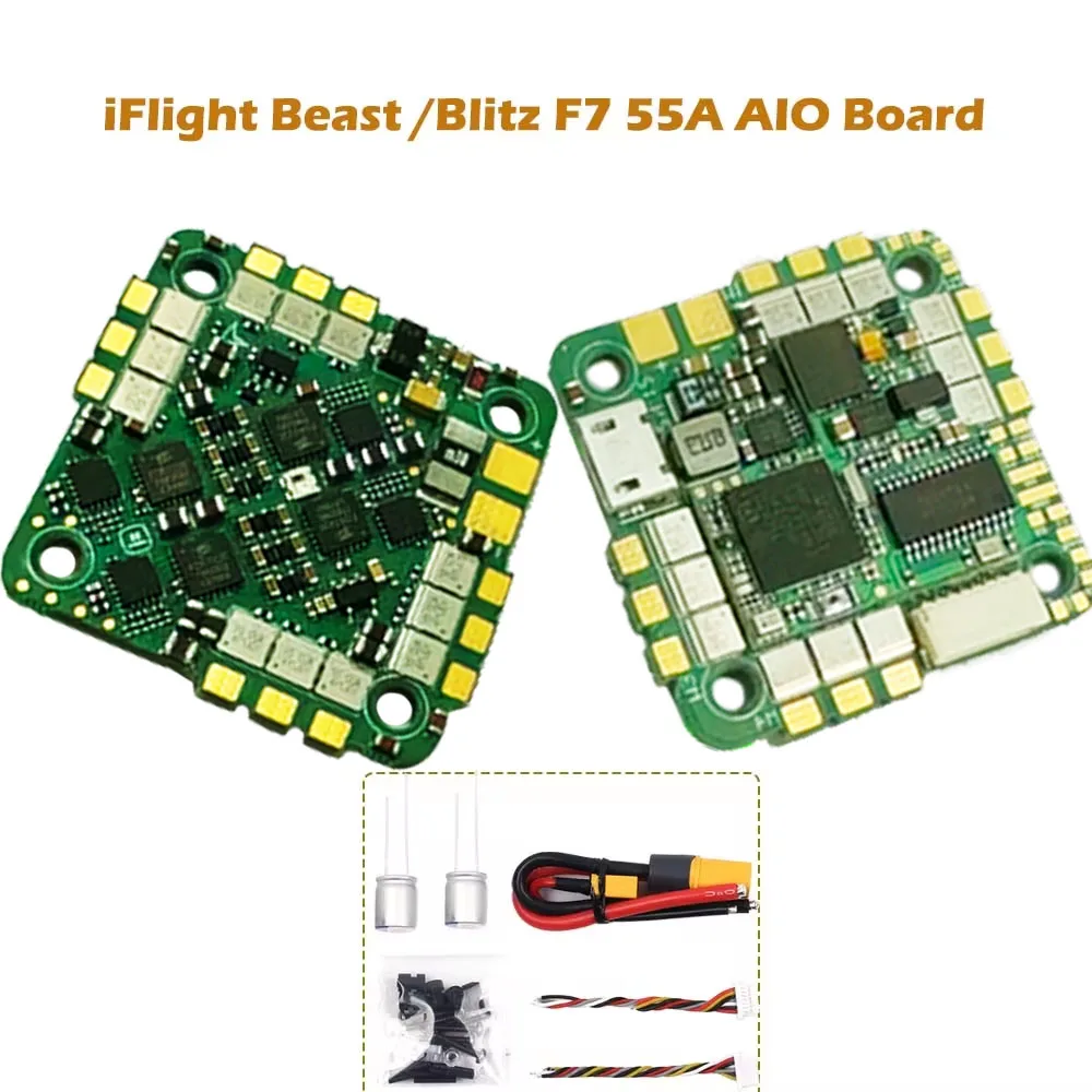 A IFlight Beast / Blitz F7 55A BLHeli-S IFLIGHT F745 AIO V2 Board with 25.5*25.5mm Mounting pattern for FPV drone