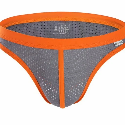 الرجال المثيرة بيكيني شبكة تنفس التباين مطاطا سريعة الجافة الرياضة بانتي مثلي الجنس مثير منخفضة الارتفاع الانتفاخ الحقيبة الورك رفع موجز EUR الحجم