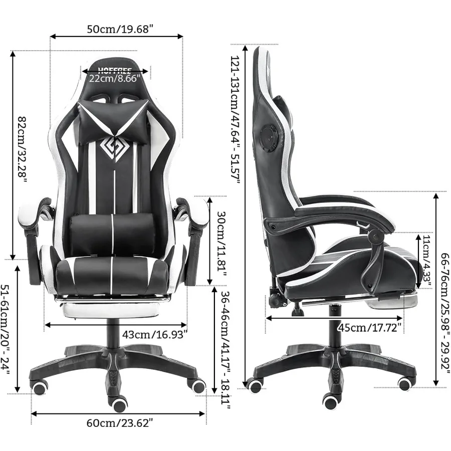 كرسي ألعاب RGB مع مكبرات صوت لتدليك كرسي ألعاب الكمبيوتر مع أضواء LED ومسند للقدمين كرسي ألعاب فيديو عالي الظهر للبالغين