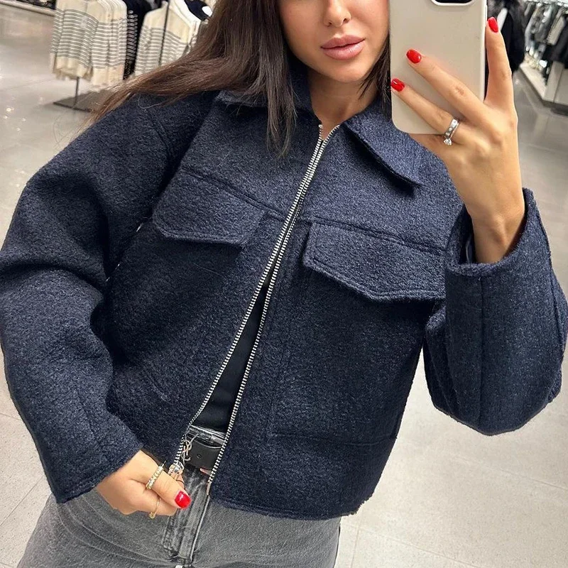 

Женская зимняя твидовая куртка, женское пальто, осенние замшевые демисезонные флисовые куртки для женщин, новинка на молнии, пальто, верхняя одежда 2025 г.