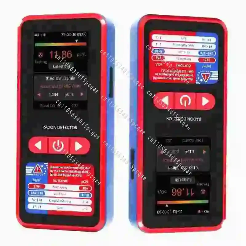 Color Display Data Logging(24/48/72/96h) Alarm for Basement Home Professional Radon Detector with 6H Fast Result 45-Day Battery