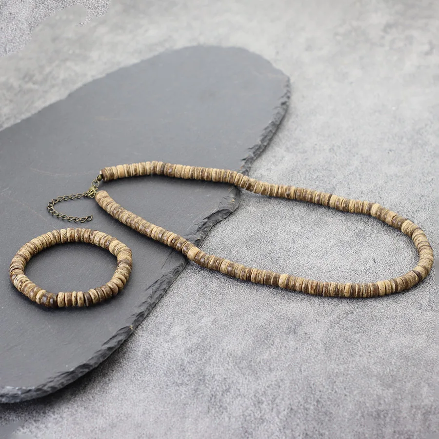 Neue 5 Stile 2 Teile/satz Natürliche Kokosnuss Perlen Halskette Männer Meditation Healing Kragen Coole Reiten Hals Zubehör Vater Tag Geschenk
